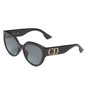 Authentic Dior Black Oversized Cat-Eye Sunglasses